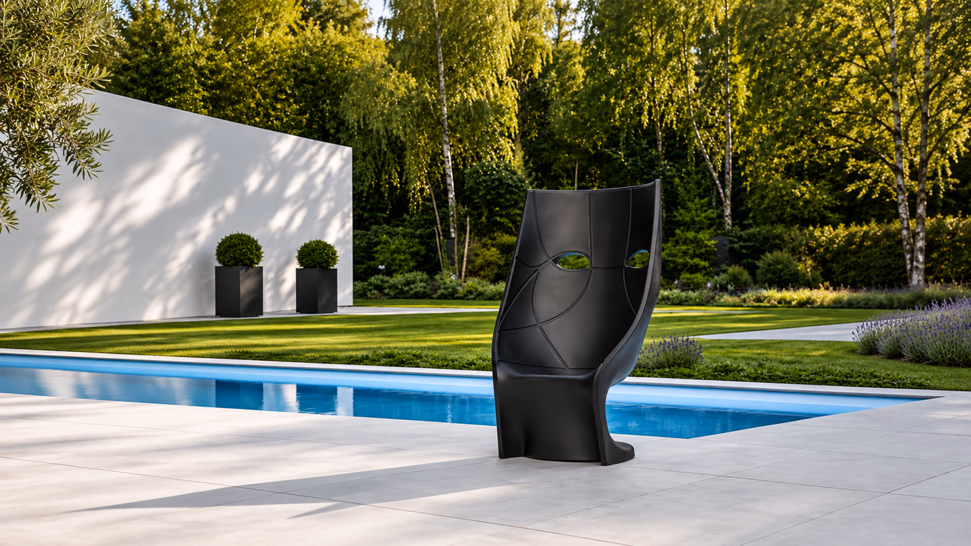 Driade Nemo sculptural black chair in a contemporary interior