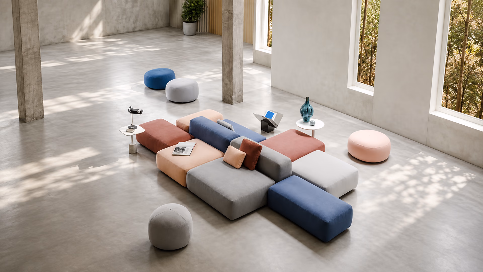 Lapalma modular lounge seating in a contemporary interior