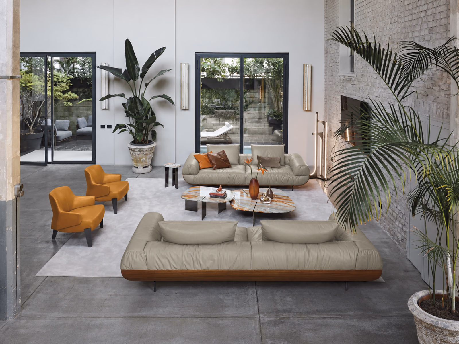 Arketipo: The Fastlove sofa creates a welcoming seating arrangement with a broad, low profile.