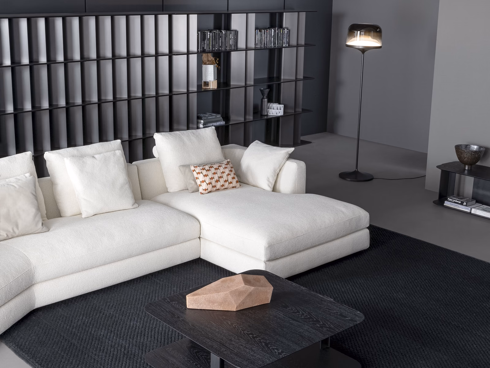 Bonaldo: A Liam sofa anchors a contemporary lounge with generous seating and coordinated occasional furniture.