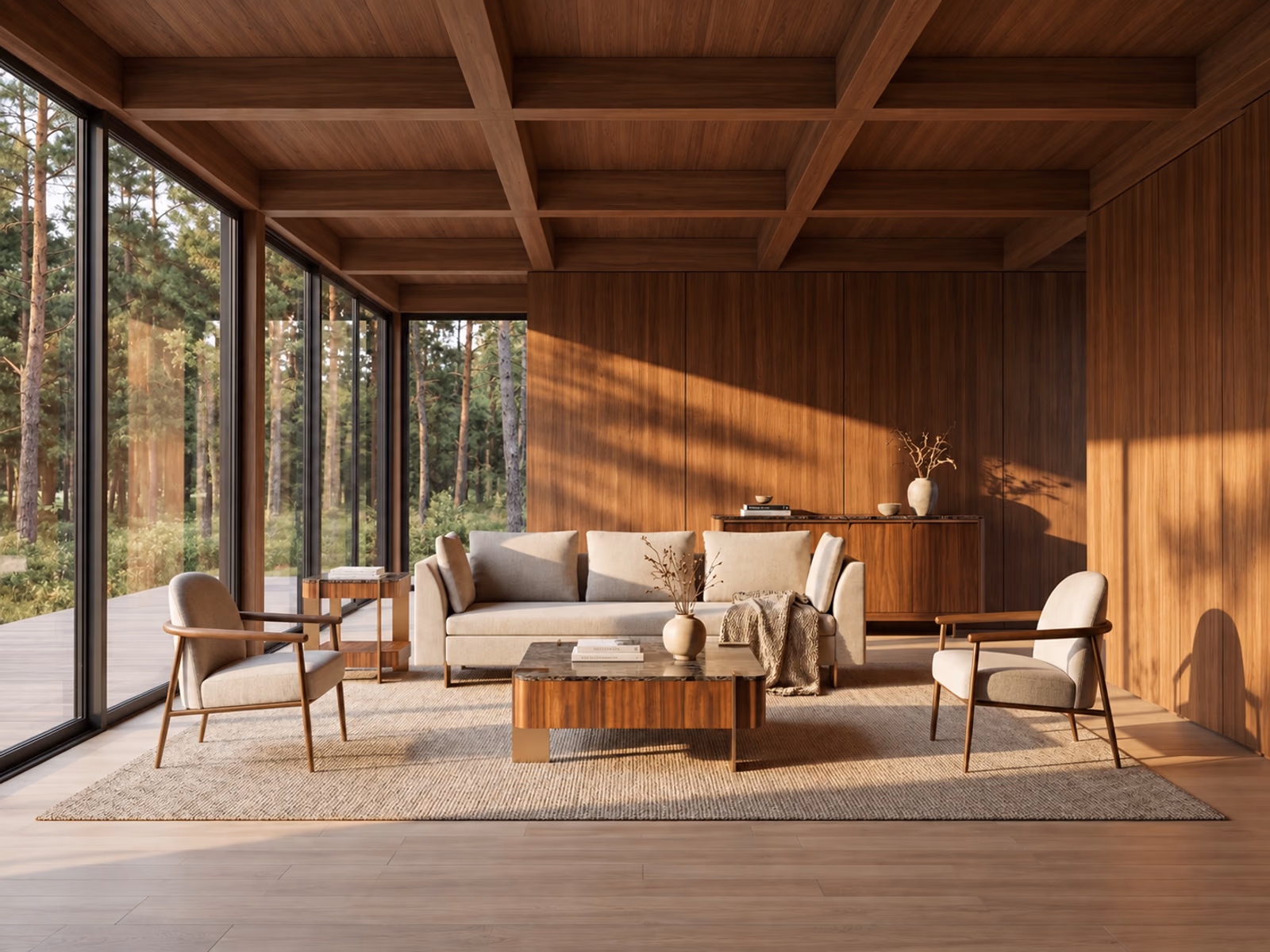 Caracole: An Altura sofa pairs with occasional furniture in a coordinated living room.