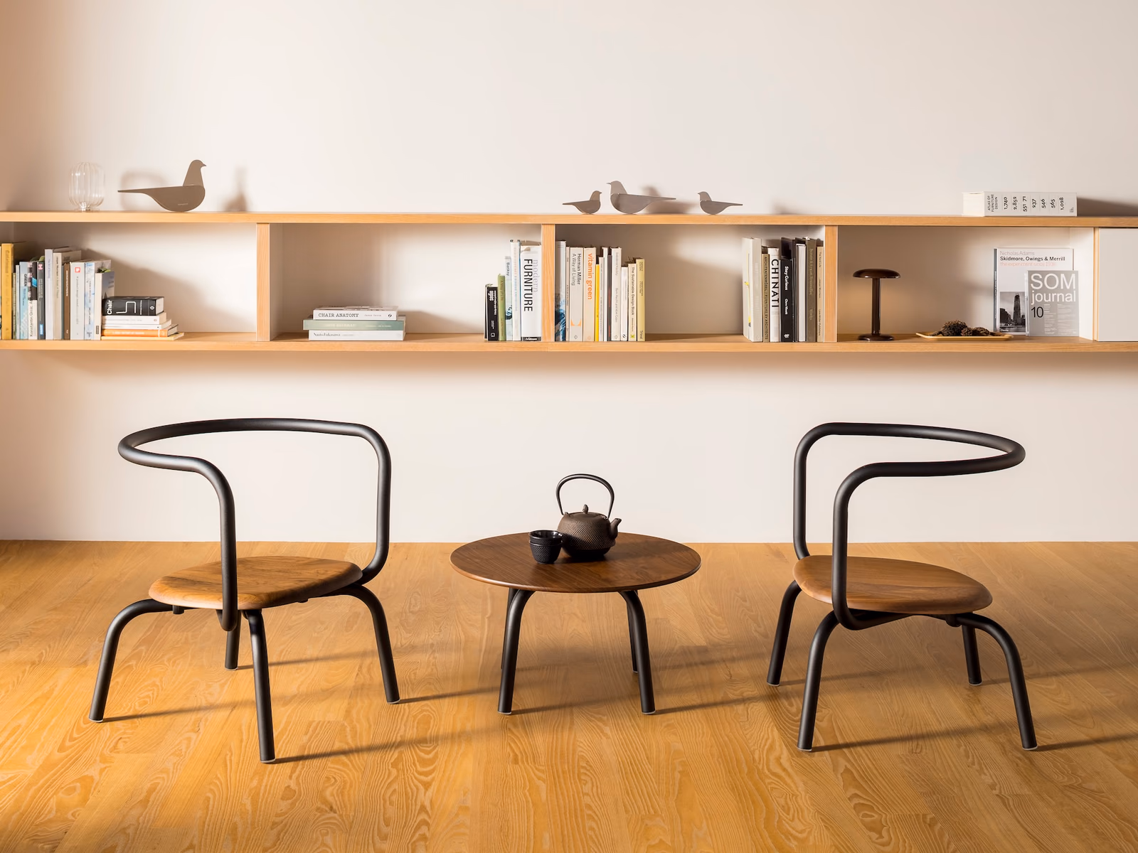 Emeco: Parrish café tables and coordinated seating furnish a shared dining space.